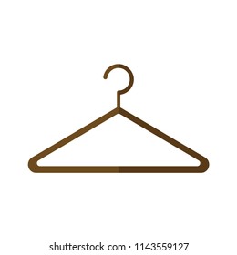Clothes hanger. Hanger brown color. Vector illustration. EPS 10.