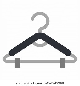 Clothes hanger with clip vector cartoon illustration isolated on a white background.