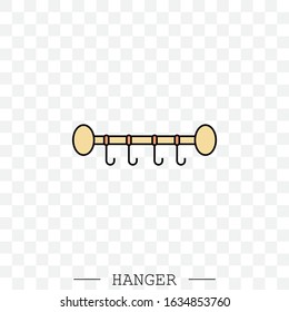 clothes hanger color icon vector. icon of hanger for clothes. Hanger with hooks. Hanger for towels and hats