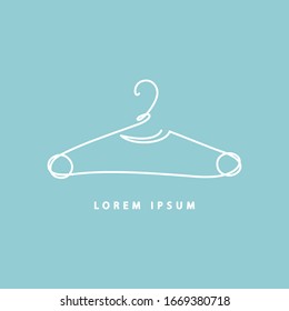 Clothes hanger. Continuous line icon. Single line drawing. Sewing workshop, shop, atelier, tailoring, custom-made clothes.