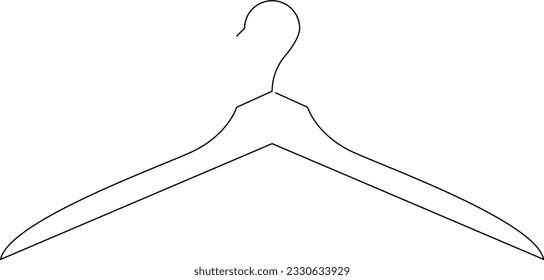 Clothes hanger continuous line illustration. One line minimal drawing design. Vector EPS10.
