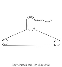 
colgador de ropa contínuo contorno de línea simple dibujo vectorial y simple colgador de una línea diseño minimalista