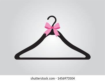 Clothes Hanger Design with Cute Pink Ribbon