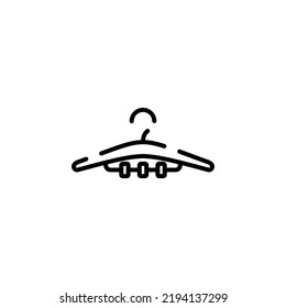 Plantilla de logotipo de Ilustración de Icono de línea punteada para colgadores de ropa. Idóneo Para Muchos Fines.