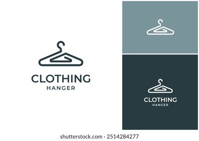 Clothes Hanger Fashion Clothing Apparel Line Art Simple Icon Vector Logo Design Illustration