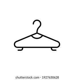 Clothes hanger glyph icon or clothing sign
