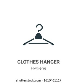 Clothes hanger glyph icon vector on white background. Flat vector clothes hanger icon symbol sign from modern hygiene collection for mobile concept and web apps design.