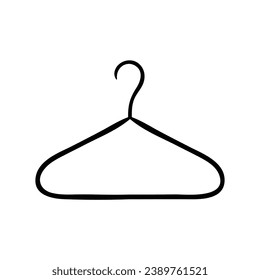 Percha la ropa. Ilustración vectorial dibujada por mano