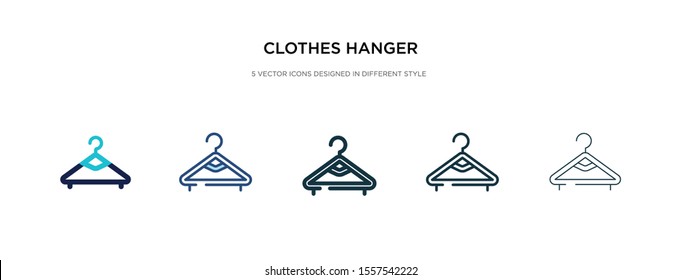 clothes hanger icon in different style vector illustration. two colored and black clothes hanger vector icons designed in filled, outline, line and stroke style can be used for web, mobile, ui