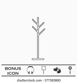 Clothes Hanger icon flat. Black pictogram on white background. Vector illustration symbol and bonus button