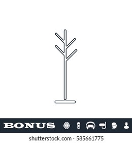 Clothes Hanger icon flat. Black pictogram on white background. Vector illustration symbol and bonus button