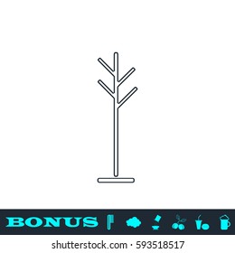 Clothes Hanger icon flat. Black pictogram on white background. Vector illustration symbol and bonus button