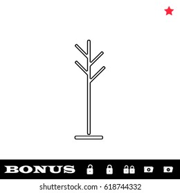 Clothes Hanger icon flat. Black pictogram on white background. Vector illustration symbol and bonus button open and closed lock, folder, star