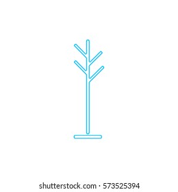 Clothes Hanger icon flat. Blue pictogram on white background. Vector illustration symbol