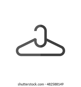 Clothes hanger icon in flat color style. Laundry household