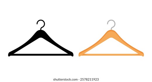 Clothes hanger icon. Clothes hanger in flat design isolated on a white background