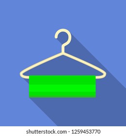 Clothes hanger icon. Flat illustration of clothes hanger vector icon for web design