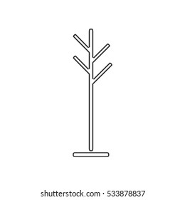 Clothes Hanger icon flat. Illustration isolated on white background. Vector grey sign symbol