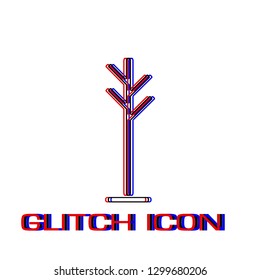Clothes Hanger icon flat. Simple pictogram - Glitch effect. Vector illustration symbol