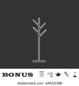 Clothes Hanger icon flat. White pictogram on black background. Vector illustration symbol and bonus icons