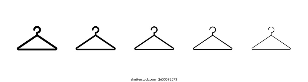 Kleiderbügel Symbol Grafikset. trendige Strichlinienart
