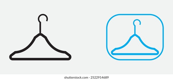 Clothes hanger icon hook. flat style hanger hook icon symbol on white background. vector illustration.