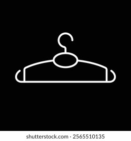 Clothes hanger icon isolated on black background. Vector illustration.