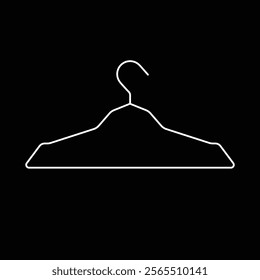 Clothes hanger icon isolated on black background. Vector illustration.