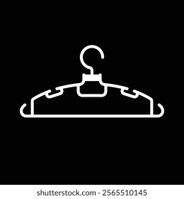 Clothes hanger icon isolated on black background. Vector illustration.