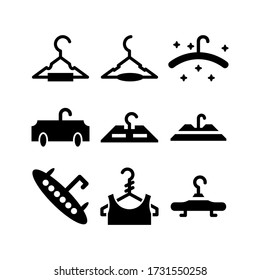 icono de colgador de ropa o logotipo símbolo de señas aislado ilustración vectorial - Colección de iconos vectoriales de estilo negro de alta calidad
