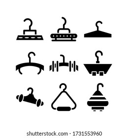 icono de colgador de ropa o logotipo símbolo de señas aislado ilustración vectorial - Colección de iconos vectoriales de estilo negro de alta calidad
