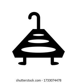 icono de colgador de ropa o logotipo símbolo de signo aislado ilustración vectorial - iconos vectoriales de estilo negro de alta calidad
