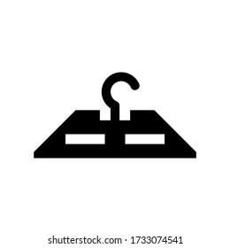 icono de colgador de ropa o logotipo símbolo de signo aislado ilustración vectorial - iconos vectoriales de estilo negro de alta calidad

