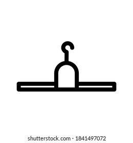 Kleidung Hanger Symbol oder Logo einzeln Symbol für Zeichen Vektorgrafik - hochwertige Vektorsymbole im schwarzen Stil
