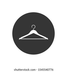 Clothes Hanger Icon Logo Template Isolated on Gray Background. Vector Illustration