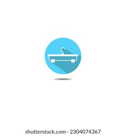 Icono de colgador de ropa sobre fondo blanco para diseño gráfico y web. Signo vectorial simple. Símbolo de concepto de Internet para botón de sitio web o aplicación móvil