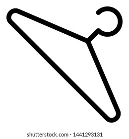 Clothes hanger icon. Outline clothes hanger vector icon for web design isolated on white background