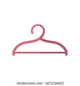 clothes hanger icon over white background, flat style, vector illustration