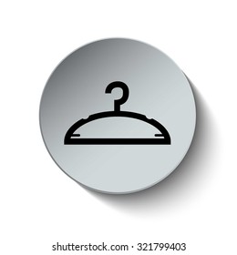 Clothes hanger icon. Rounded button. Vector Illustration. EPS10