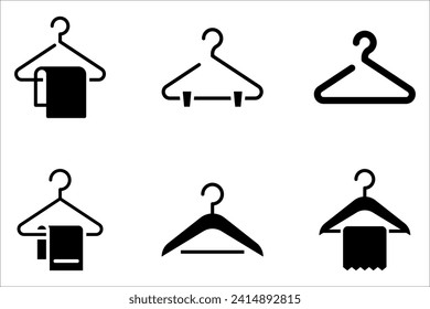 Icono de colgador de ropa puesto en fondo blanco