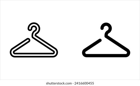 Icono de colgador de ropa puesto en fondo blanco