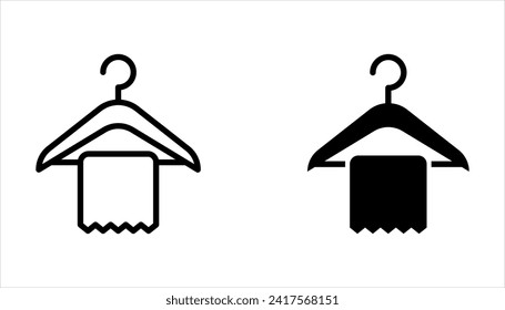 Clothes hanger icon set on white background