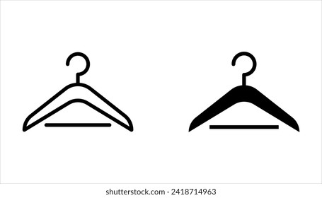 Icono de colgador de ropa puesto en fondo blanco