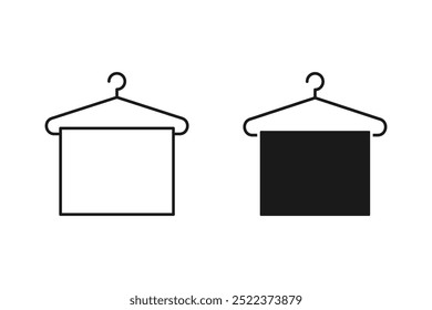 Clothes hanger icon set on white background