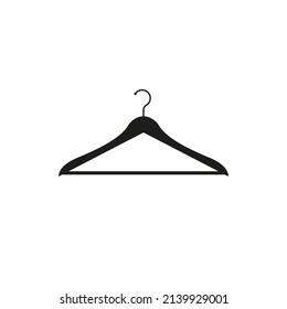 The clothes hanger icon. Simple flat vector illustration on a white background.