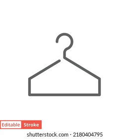 Clothes hanger icon. Simple outline style. Wardrobe and household concept. Thin line vector illustration design isolated on white background. Editable stroke EPS 10.