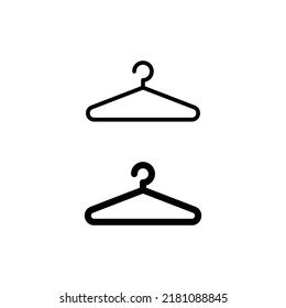 Clothes hanger icon. Simple outline style. Wardrobe and household concept. Thin line vector illustration design isolated on white background. EPS 10.