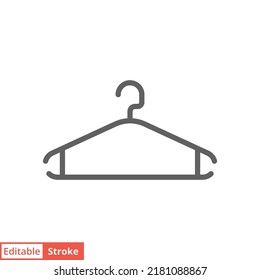 Clothes hanger icon. Simple outline style. Wardrobe and household concept. Thin line vector illustration design isolated on white background. Editable stroke EPS 10.