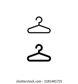 Icono de colgador de ropa. Estilo de contorno simple. Armario y concepto familiar. Diseño de ilustración de vector de línea delgada aislado en fondo blanco. EPS 10.