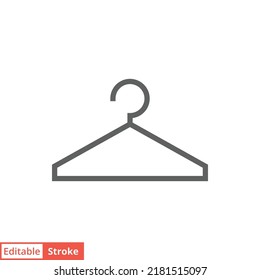 Clothes hanger icon. Simple outline style. Wardrobe and household concept. Thin line vector illustration design isolated on white background. Editable stroke EPS 10.